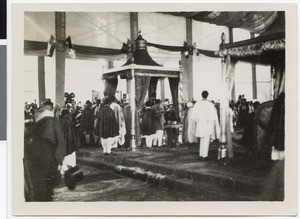 Baldachin for the Emperor and his wife in the coronation hall, Addis Abeba, Ethiopia, 1930