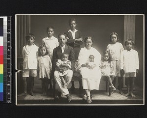 Group portrait of Pastor Ratsimandresy and family , Madagascar, ca. 1910