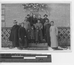 Maryknoll priests with the Wu family at Tonghua, China, 1936