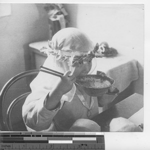 First Communion breakfast at mission at Dalian, China, 1935