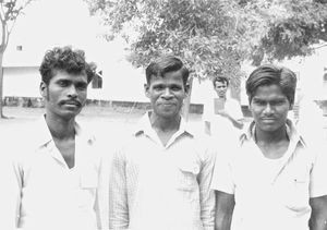 Kalrayan Hills, South India. Three teachers from Kariyalur School, 1976