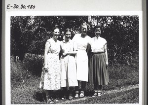 Dr Ode with the three missionary nurses