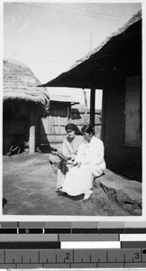 Sister Claudia, MM, teaching a catechumen, Pou Su Megi, Korea, 1939