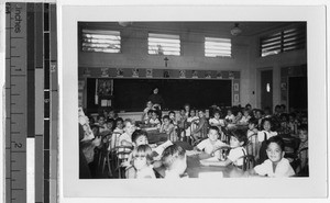 Sister Agnes Marie, MM, teaching St. Augustine's School first graders, Waikiki, Honolulu, Hawaii, ca. 1946