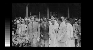 Army officer on campus, Chengdu, Sichuan, China, ca.1945