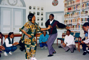 Tanzanian participants in Democracy course at Brenderup folk High school. Visiting Danmission