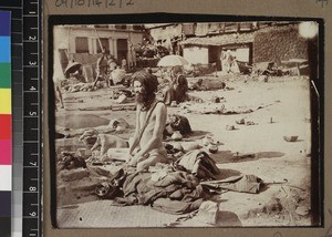 Portrait of a fakir on streets, Calcutta, India, ca. 1900-1910