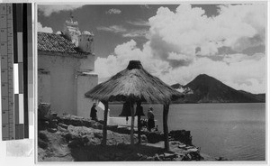 Church overlooking Lake Atitlan, Guatemala, ca. 1946