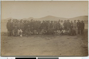 African men at the first convocation of the Bechuana mission, South Africa, 1889