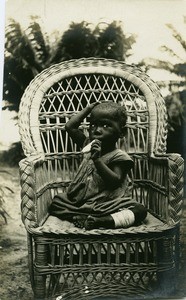 Injured child, in Gabon
