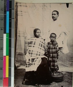 Malagasy couple together with their child, Madagascar, ca.1900