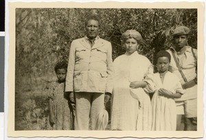 Kebede with wife and children, Ethiopia, 1952