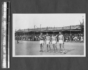 Competitors at track meet, Jinan, Shandong, China, 1924