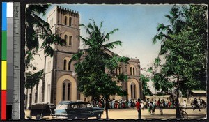 Congregation entering a church, Lome, Togo, ca. 1940-1960