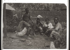 Africans at play ('mühle' using little sticks)