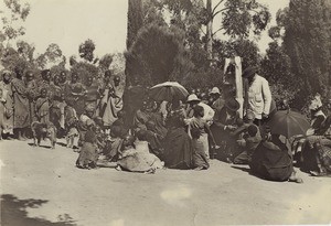 Group of people gathered outside