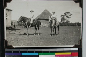 Missionaries on horseback, Inhlazatshe, South Africa, (s.d.)