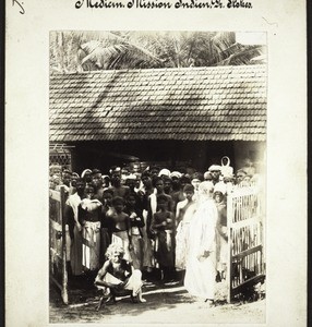 Medical mission India, Dr Stokes: Catechist Abraham preaches to waiting patients at the hospital gate in Kalikut