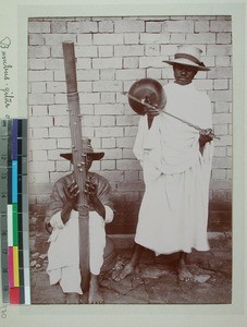 Valiha and lokanga, Malagasy instruments, Antananarivo, Madagascar, ca.1900