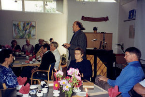 Foreign Missions event, Church House September 19, 1999 in Brædstrup. A section of participants