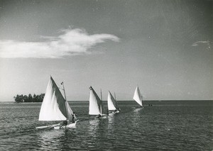 A race of outrigger canoes, Papeete