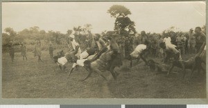 Wheelbarrow race, Chogoria, Kenya, October 1924