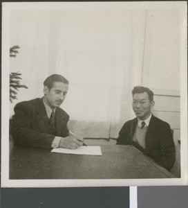 Logan Fox with Ryohachi Shigekuni, Ibaraki, Japan, ca.1948-1952