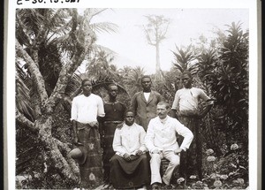 Apprentices in the mission house garden in Victoria