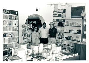 Family Bookshop. Mazooma left another employee in the middle and to the right bookstore manager