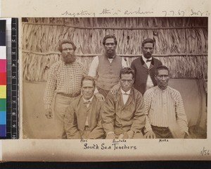 Portrait of South Sea teachers, Papua New Guinea, ca. 1890