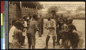 Boys play a game at school, Boma, Congo, ca.1920-1940