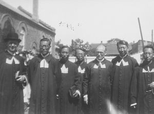 Inauguration of the church in Port Arthur, 16 September 1934. The picture shows the priests who