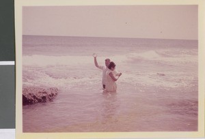 Frank Trayler Baptizes Josefina Millan De Oliva, Caracas, Venezuela, 1963