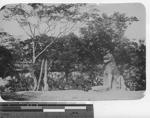 An idol statue at Tungkun, China, 1914