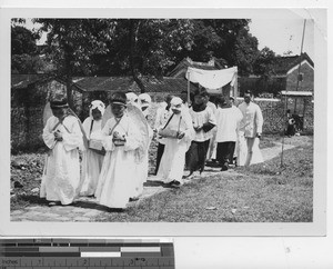 Corpus Christi procession at Wuzhou, China, 1949