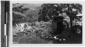 Water wheel in a stream, Japan, ca. 1920-1940