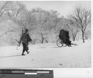 A winter scene at Fushun, China, 1938