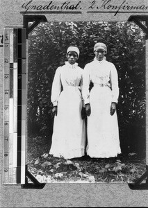 Two female confirmands, Genadendal, South Africa