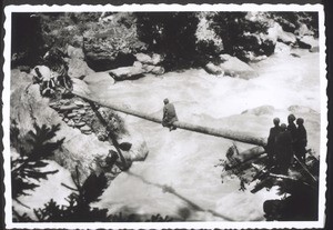 Mission der Brüdergemeine. Himalaya. Ladak. Notbrücke über die Suru