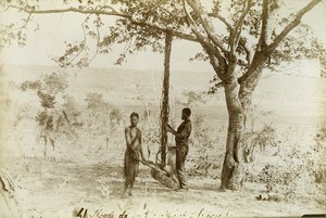 Making of leads for yoke, in Leshoma, Northern Rhodesia, Zambia