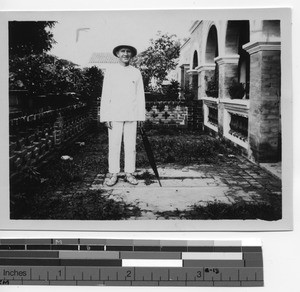 Father Meyer starting out on a mission at Pingnan, China,1928