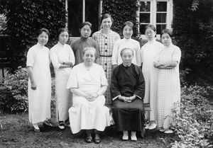 Karen Gormsen and a group of "bibel women" in Antung 1940