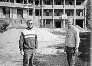 DSM Missionary Bent Bøndergaard, leader of the KISC Boarding Department (left), and Teacher Ala