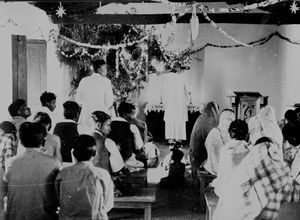 Bissamcuttack Church, East Jeypore, India. The congregation celebrating Christmas Church Servic