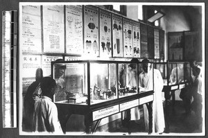 Display on preventing plague, Jinan, Shandong, China, ca.1920