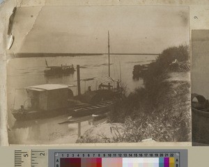 Paddle steamer, Lower Shire River, Malawi, ca.1900