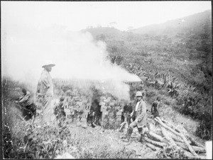 Men making bricks, Gonja, Tanzania, ca.1911-1914