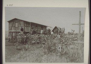 Cameroon - Bali / ancilliary building and the stone platform for the main building, 11th July