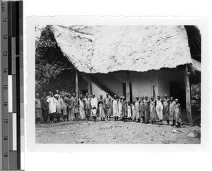 Christians in front of the mission house in Urambo, Tanzania