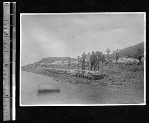 Construction of the warehouse at Fukien Christian University, Fuzhou, Fujian, China, 1920